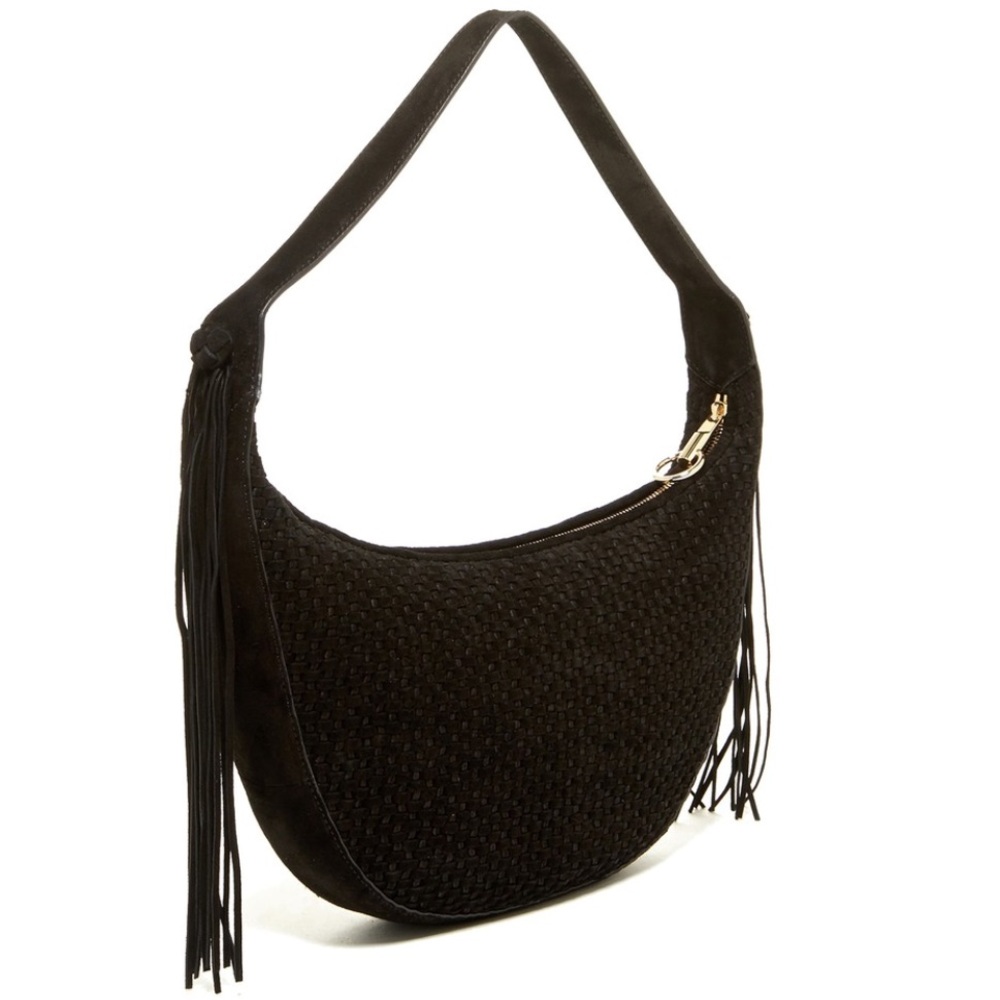 Brand New $550 Elizabeth and James Woven Suede Hobo Bag - Picture 2 of 5